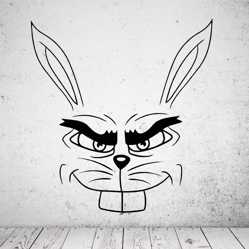 Preview: 46154W Hase gemein Wandsticker